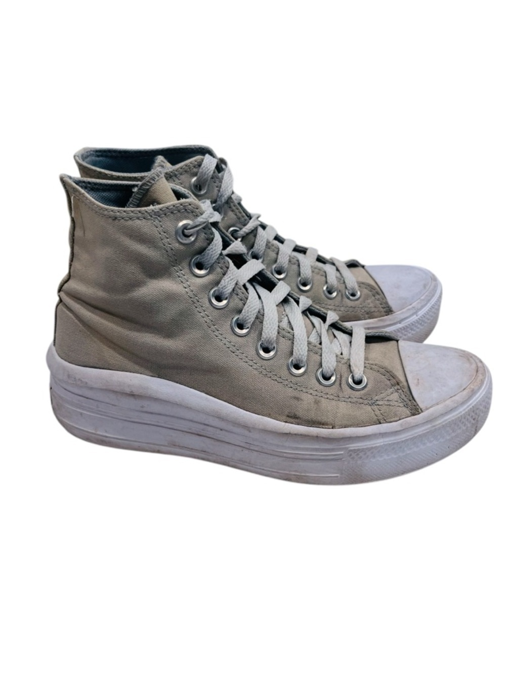 Converse All-Star Beige High Top Platform Sneakers 39 - Picture 4 of 8